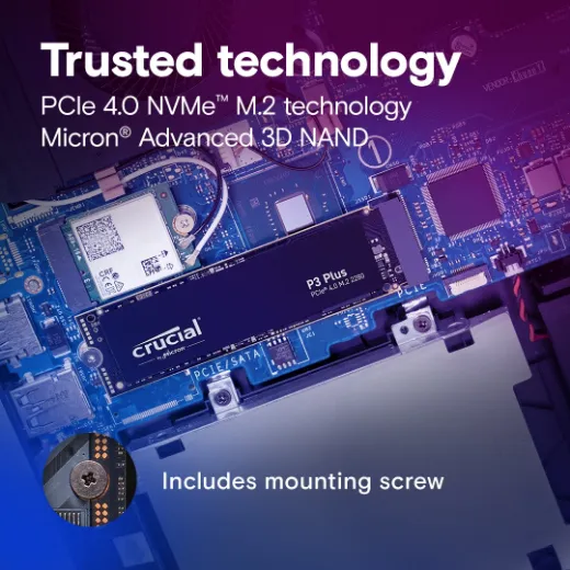 Picture of Crucial P3 Plus 500GB Gen4 NVMe M.2 SSD