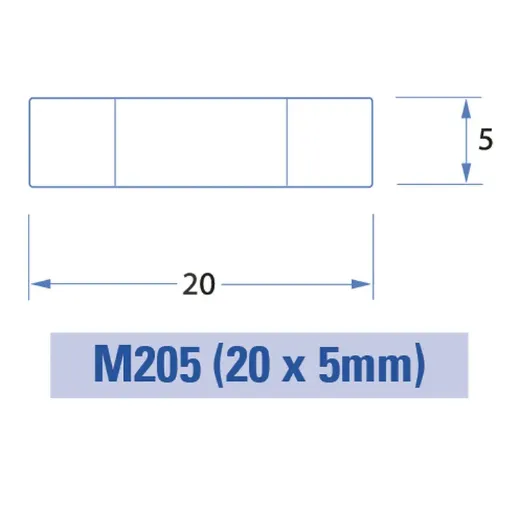 Picture of 1A M205 Slow Blow Fuse