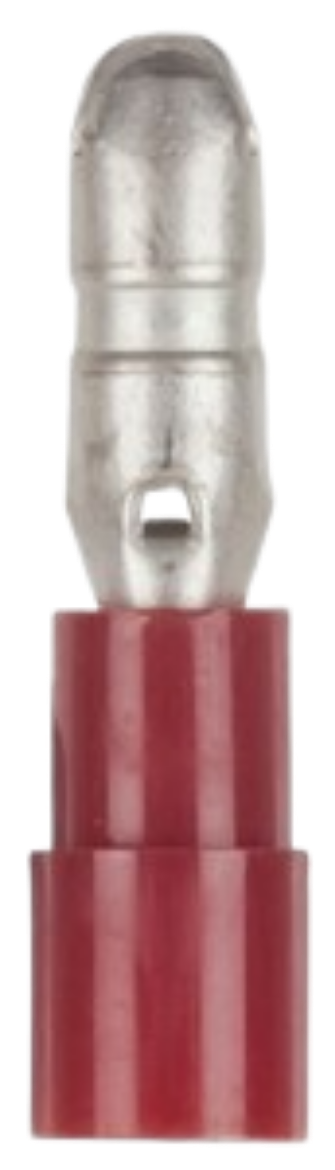 Picture of 4mm Red Male Bullet Style Crimp Terminal - Pack of 8