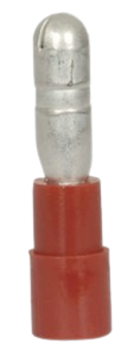 Picture of 4mm Red Male Bullet Style Crimp Terminal - Pack of 8