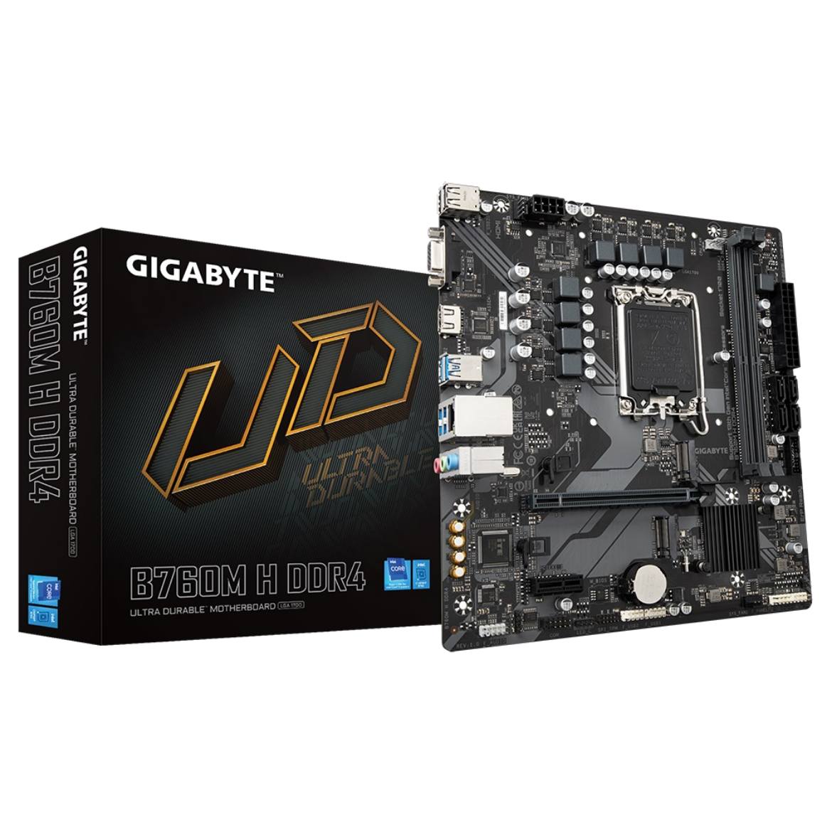Picture of Gigabyte B760M H DDR4 Intel LGA 1700 m-ATX Motherboard