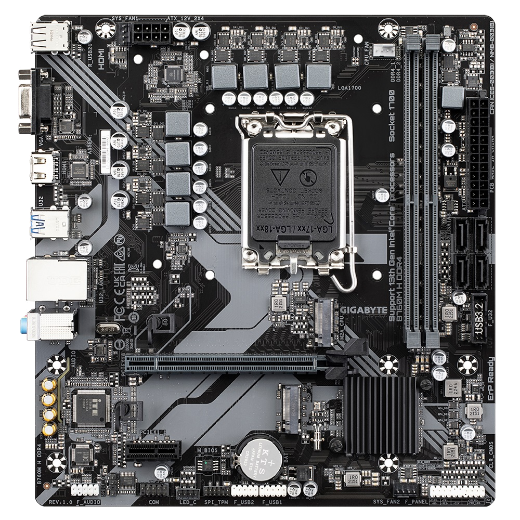 Picture of Gigabyte B760M H DDR4 Intel LGA 1700 m-ATX Motherboard