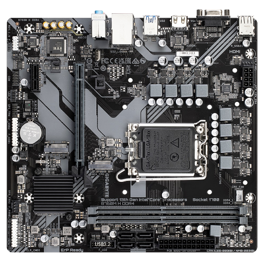 Picture of Gigabyte B760M H DDR4 Intel LGA 1700 m-ATX Motherboard