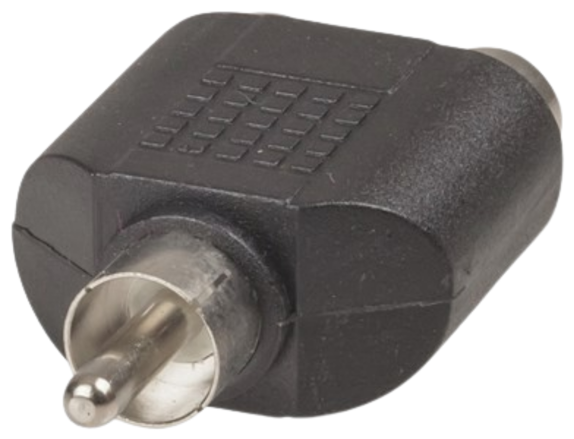 Picture of RCA Plug to 2 RCA Socket Adaptor