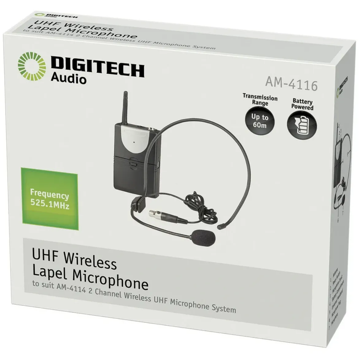Picture of Digitech Channel A UHF Headband Microphone for AM4132 or AM4114