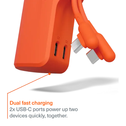 Picture of Cygnett Thumboost Power Bank 5K + USB-C Cable Combo - Orange