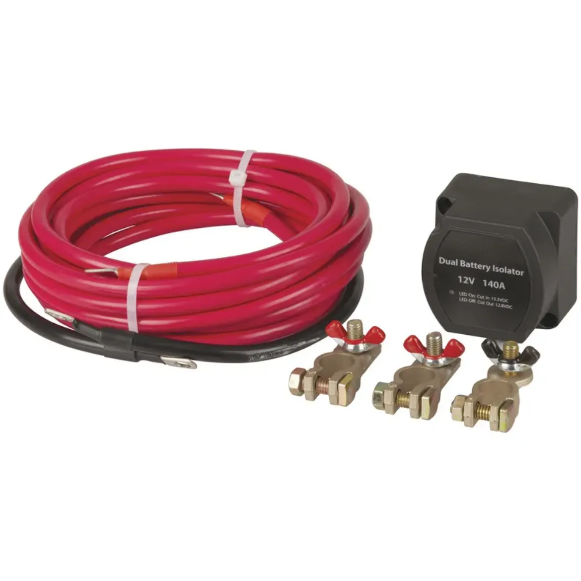Picture of 12V 140A Dual Battery Isolator Kit with Wiring Cables
