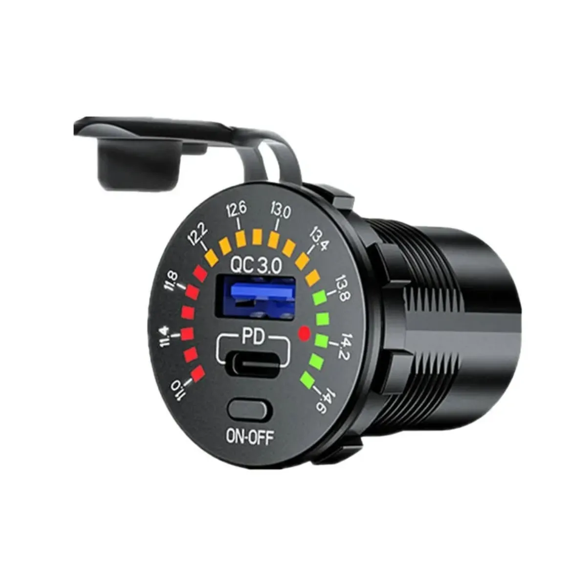 Picture of Fast Car Charger Converter 12V/24 DC to USBC 3.0 and 36W PD and On/Off Push Button