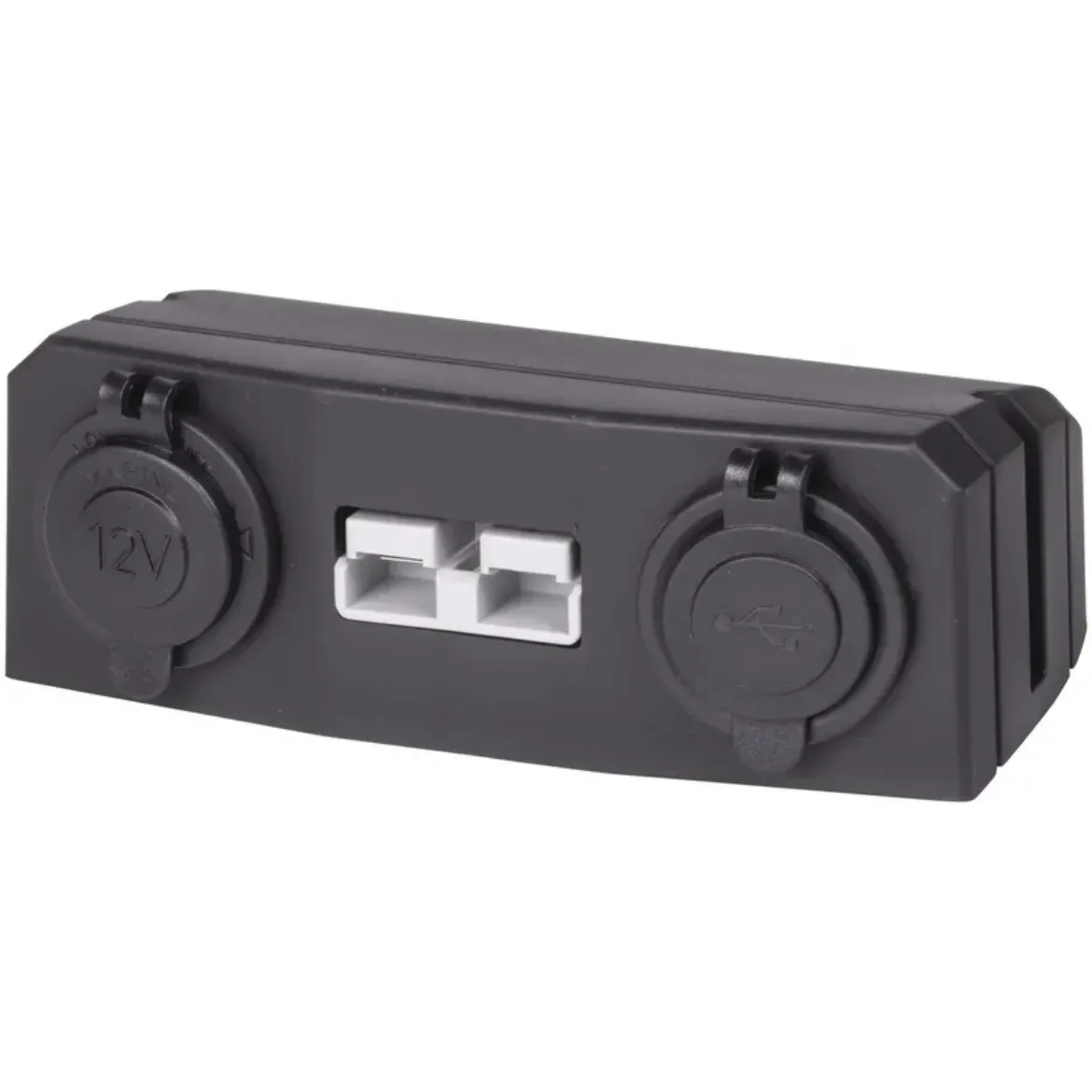 Picture of Surface Mount Bracket with 50A Battery Connector, Double USB-A and Cigarette Sockets