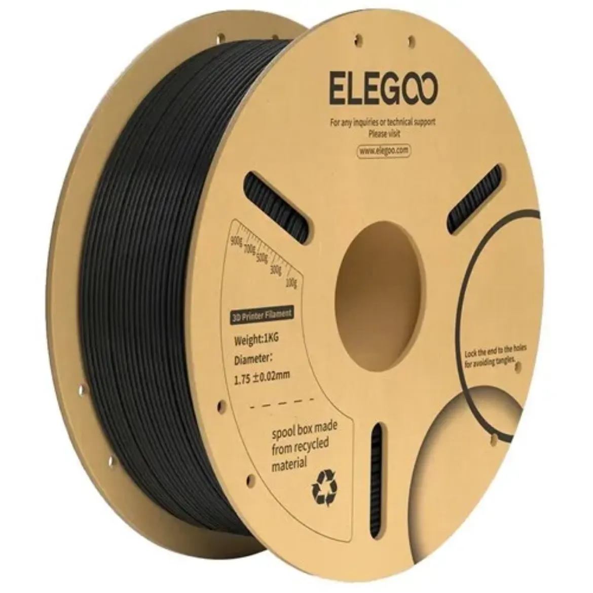 Picture of Elegoo PLA+ filament Black 1.75mm 1kg