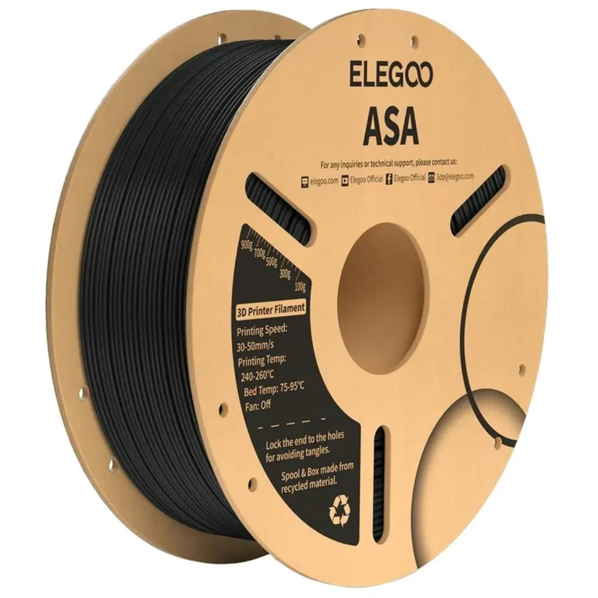 Picture of Elegoo ASA filament black 1.75mm 1kg