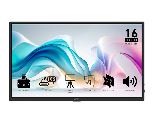 Picture of MSI PRO MP165 E6 15.6" USB-C Portable Monitor