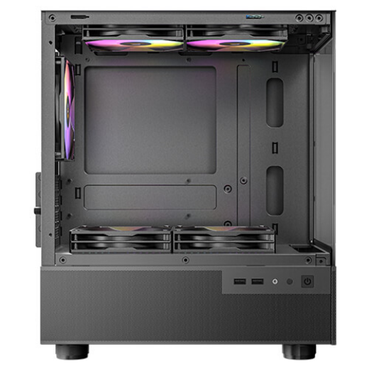 Picture of Antec CX200M RGB Elite mATX Case, 270 Degrees View, 2x USB 3.0 & Audio I/O, Mesh Front and Bottom, Clear Glass View, 5x RGB Fans Included