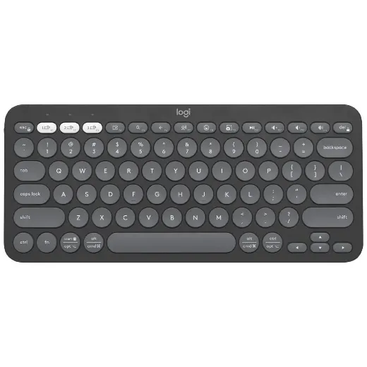 Picture of Logitech PEBBLE KEYS 2 K380S Slim, Minimalist Bluetooth Wireless Keyboard with Customisable keys (Graphite)