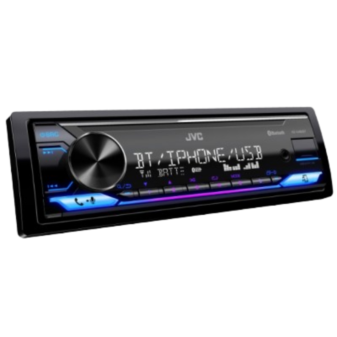Picture of JVC Single Din Headunit with Bluetooth/USB/13-band EQ/Variable-colour Illumination/JVC Remote App Compatability/Triple Pre-outs (3.5V)