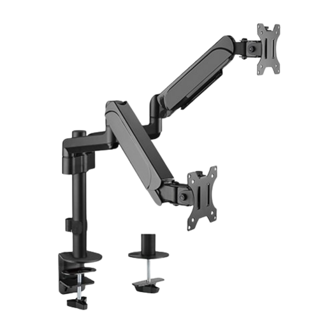 Picture of Brateck Dual Monitor Pole-Mounted Gas Spring Monitor Arm Fit Most 17"-32"