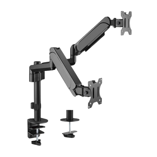 Picture of Brateck Dual Monitor Pole-Mounted Gas Spring Monitor Arm Fit Most 17"-32"