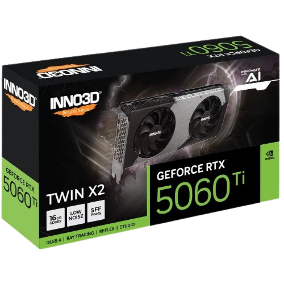 Picture of INNO3D nVidia GeForce RTX 5060 Ti TWIN X2 16GB GDDR7, 2572MHz Boost Clock, RAM 28Gbps, 3xDP, 1xHDMI