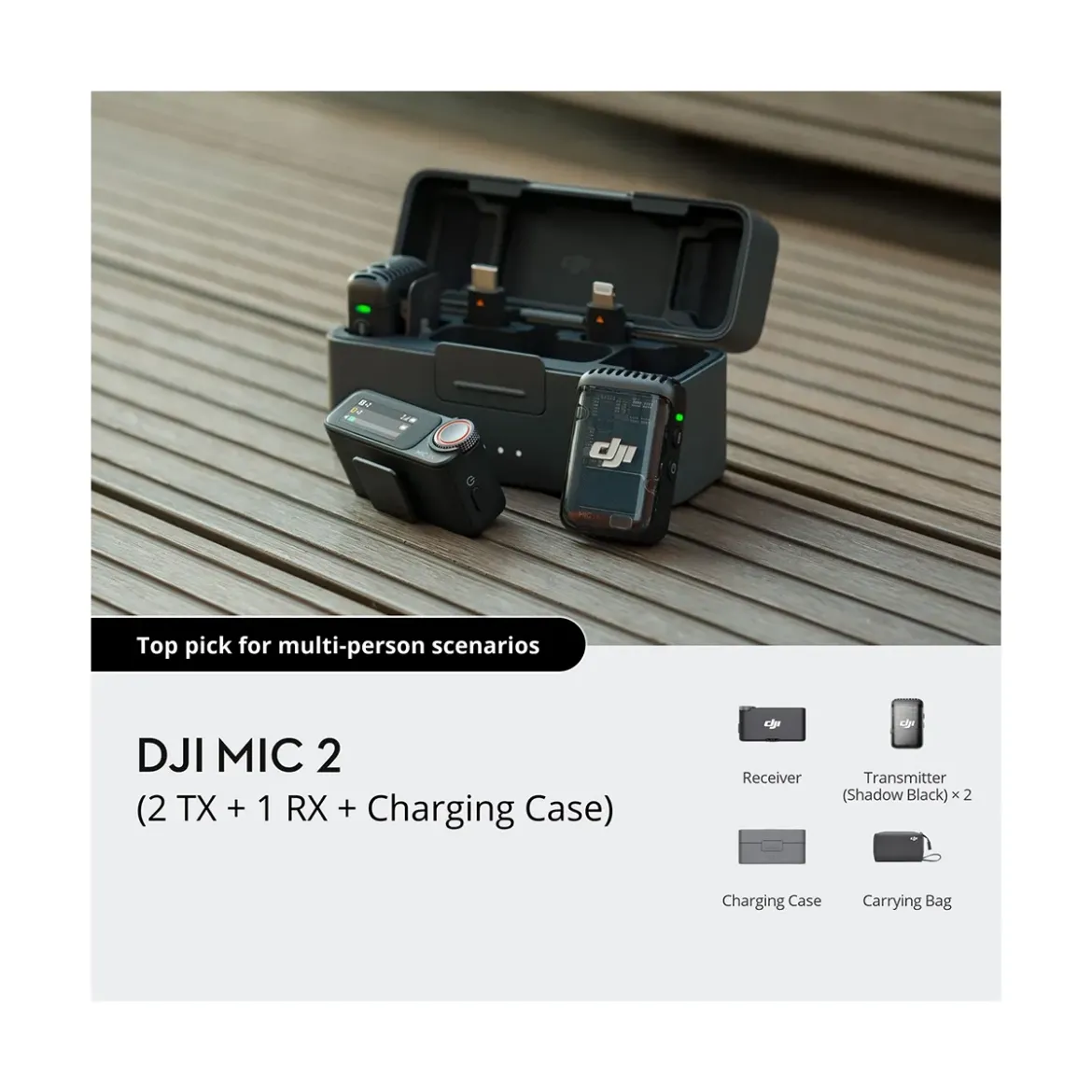 Picture of DJI Mic 2 (2 TX + 1 RX + Charging Case)
