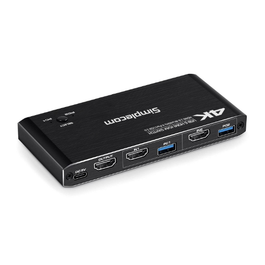 Picture of Simplecom KM420 2-Port HDMI KVM Switch HDMI 2.0 4K@60Hz 4-Port USB 3.0 Hub 5Gbps